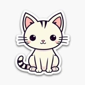 Fast & Fun! Get 6 minimal cat PNG stickers now. Hand-drawn, cute, and ready to use for digital planners or printable crafts.