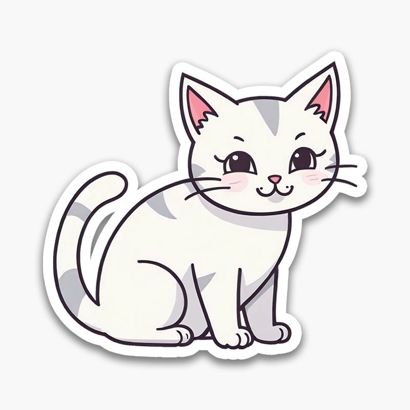 Cat Line Drawing Stickers | Minimal Digital Set