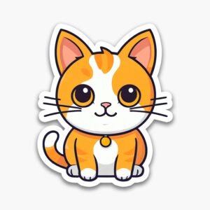 Cute & Premium! Minimal cat stickers in PNG format. 6 beautiful designs with outlines—ideal for crafts & digital decor.