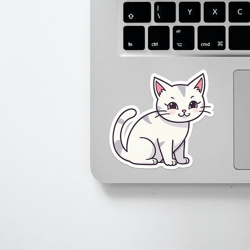 Cat Line Drawing Stickers | Minimal Digital Set - Image 2
