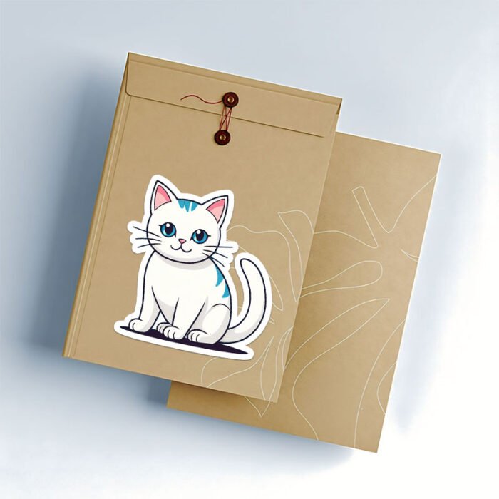 Dreamy Cat Sticker Pack – Minimal Digital PNG Set