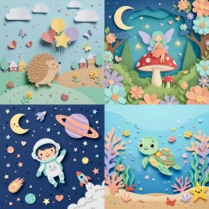 50 Premium AI Prompts for Cute Papercraft Style Images | Pastel Animals, Fantasy, Space & Nature Themes | Digital AI Prompt Pack