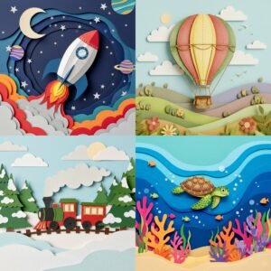 50 Paper-Cut Collage AI Prompts | Whimsical Textured Art Themes for Image Generation